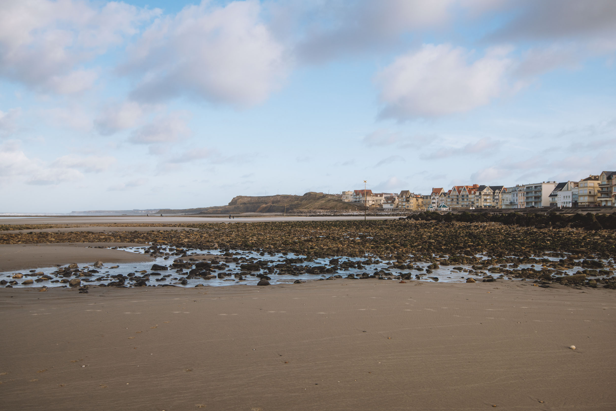 cloudy winter day on the beach in wimereux