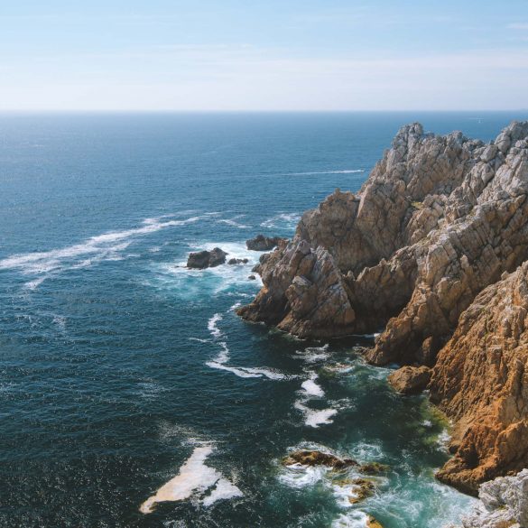 rocky coastline at the crozon peninsula in brittany
