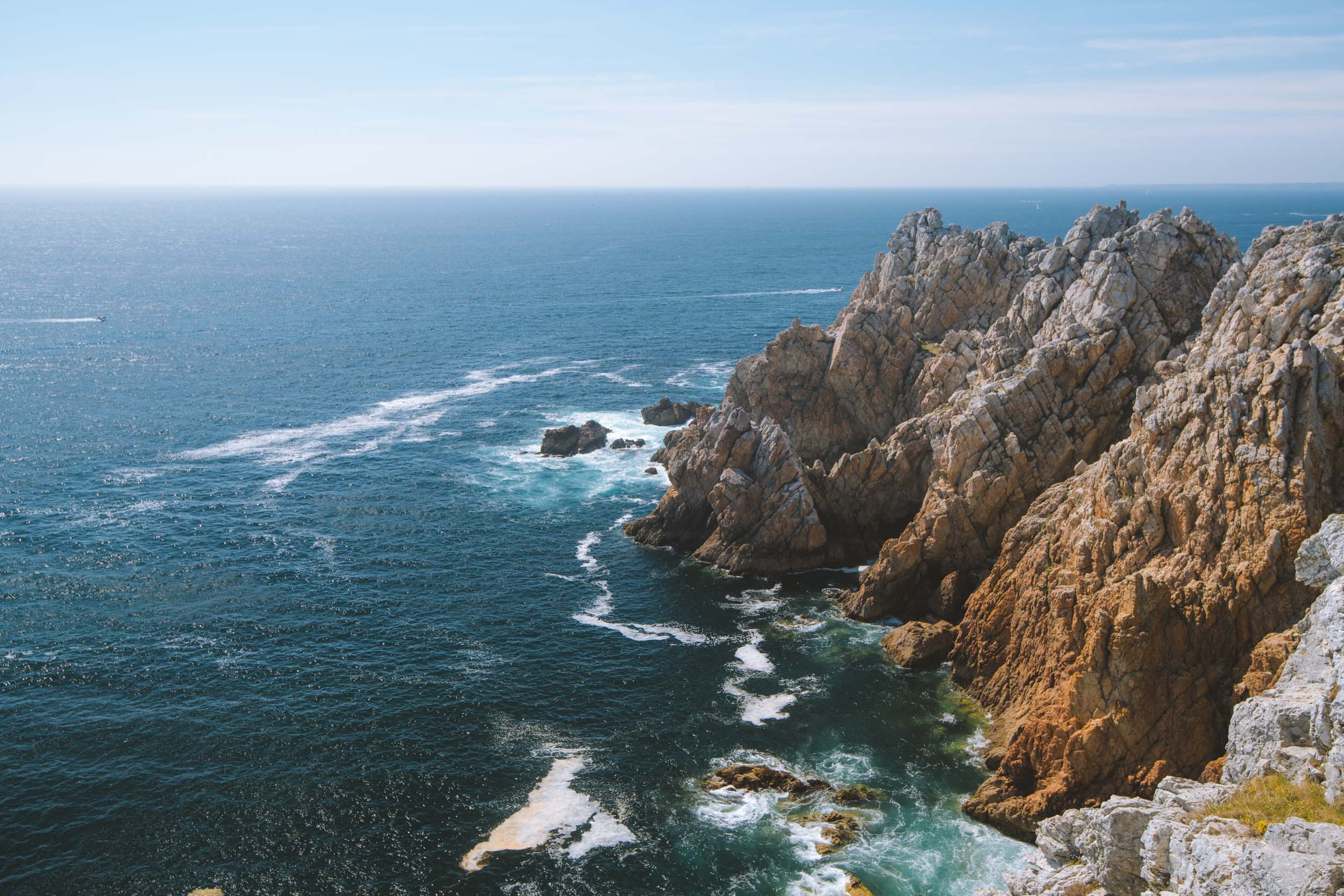 rocky coastline at the crozon peninsula in brittany